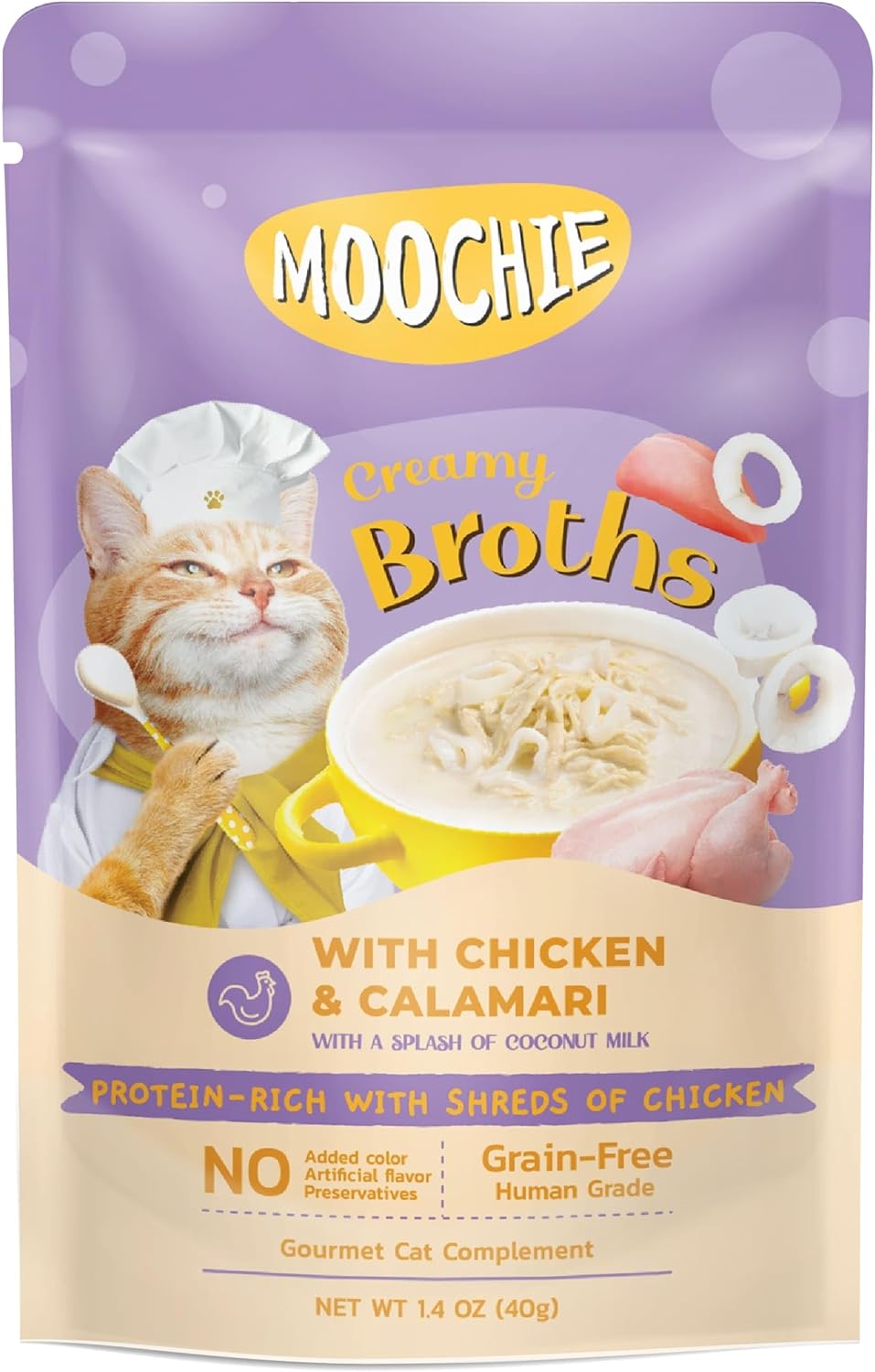 پوچ   moochie سوپ خامه ای مرغ و کالاماری